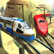 Racing in train icon